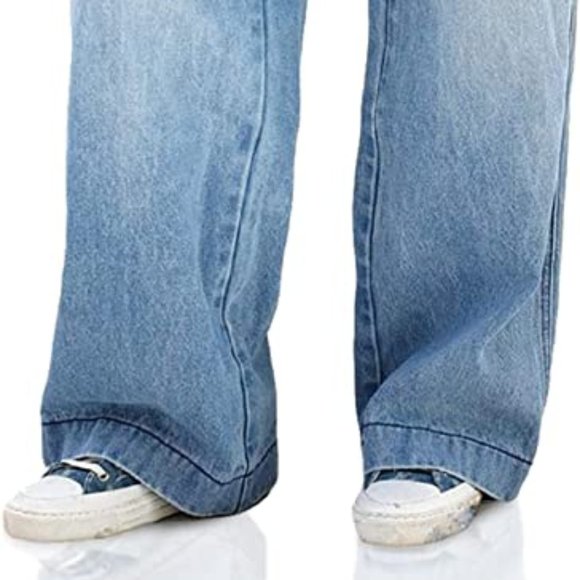 Jeans-Casual Denim Pants Straight Wide Leg Cargo Size XXL - Picture 2 of 7